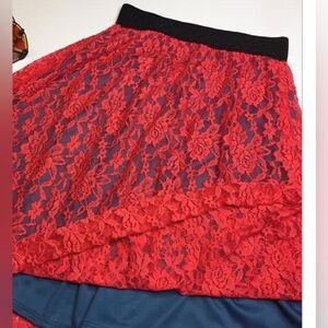 NWOT LuLaRoe Pink Lace Lola Skirt xs